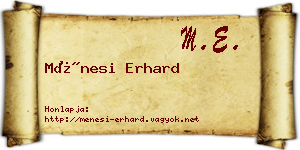 Ménesi Erhard névjegykártya